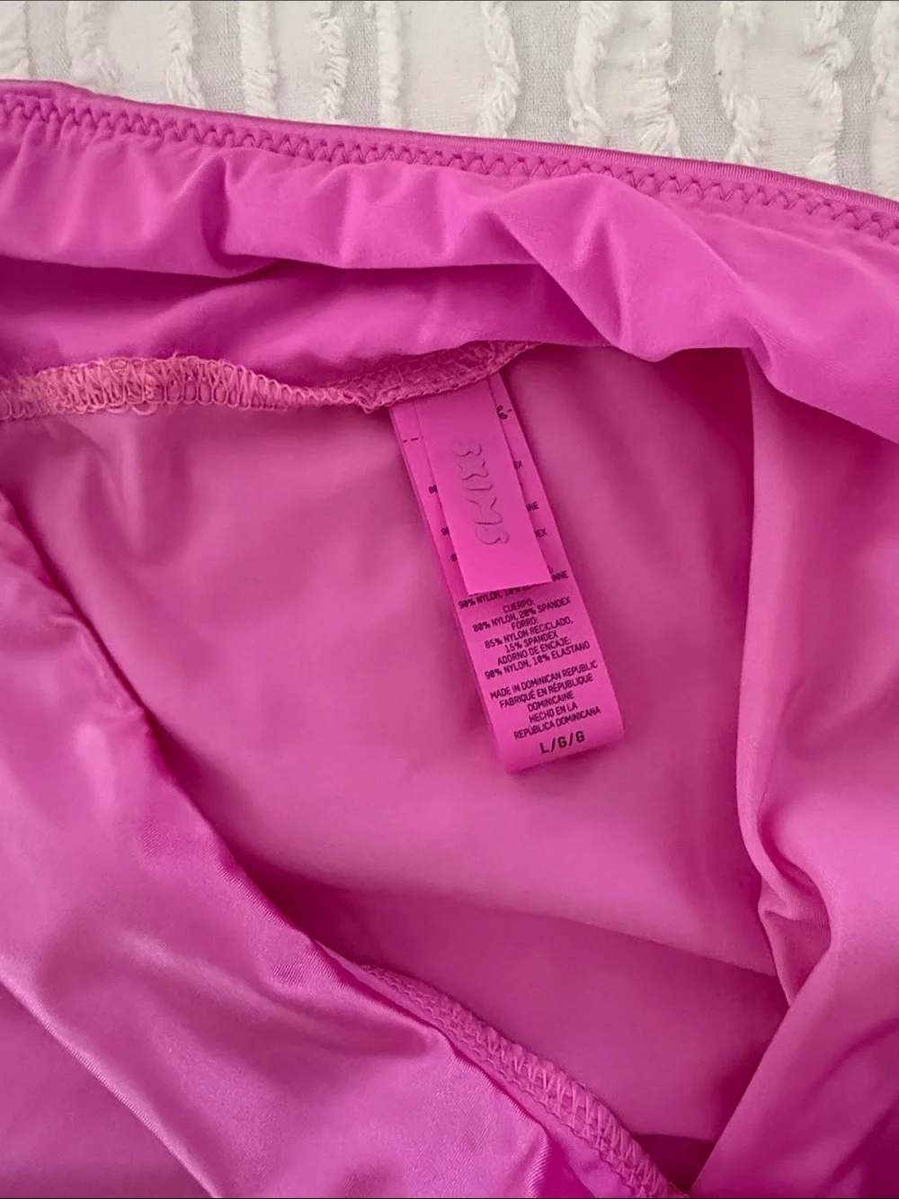 SKIMS Pink Swim Sarong with Orange Lace Trim
